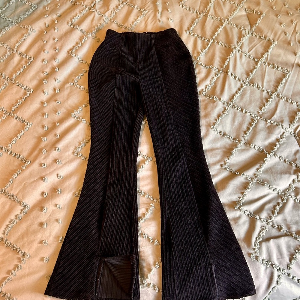 Black Flared Corduroy Pants